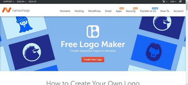 Chọn “Create Your Logo” để bắt đầu 