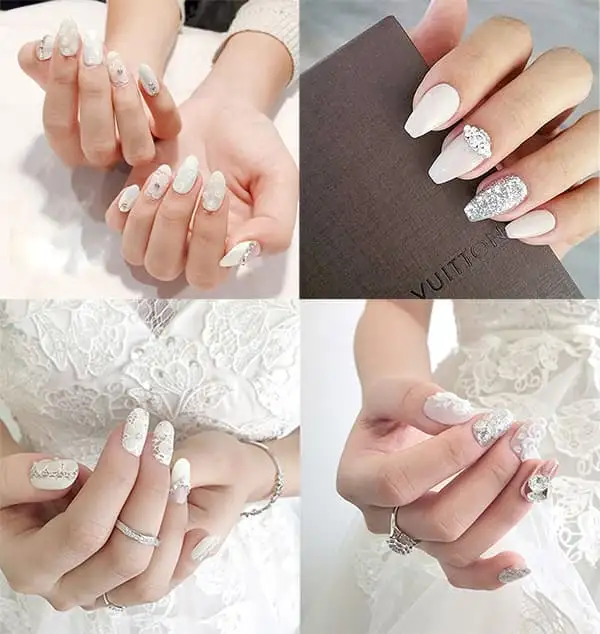Mẫu nail đơn giản, sang trọng dành cho cô dâu (Nguồn: Internet)
