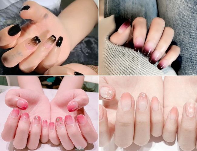 Mẫu nail ombre màu đậm nhạt đa dạng (Nguồn: Internet)