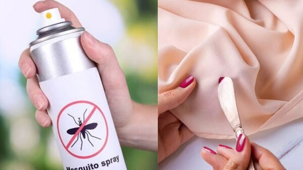 Làm sạch sơn móng tay dính trên quần áo bằng thuốc xịt đuổi côn trùng (Nguồn: Internet)
