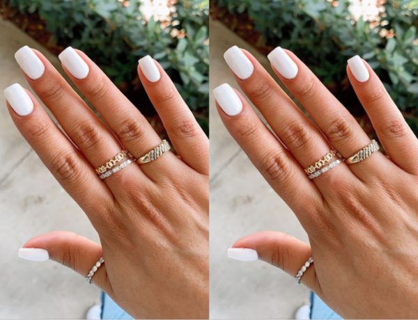 Mẫu nail giả màu trắng đẹp cho cô nàng giản dị (Nguồn: Internet)
