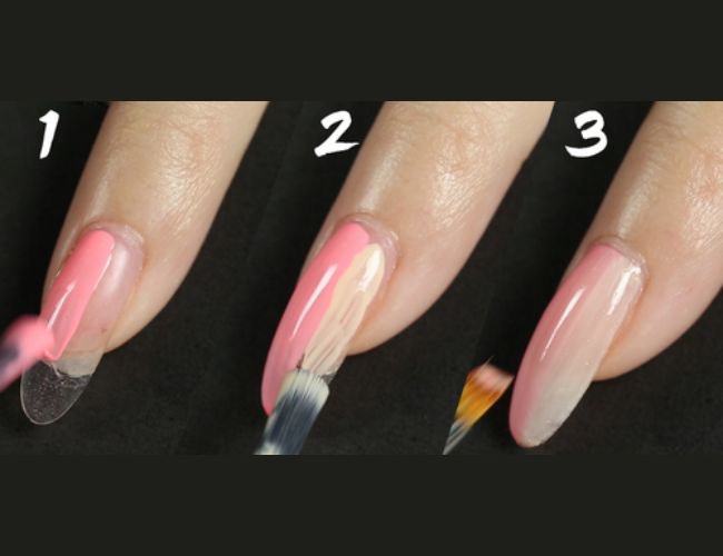 Cách làm nail ombre pha màu (Nguồn: Internet)