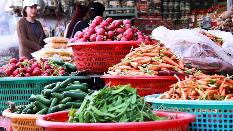 Các loại rau củ quả tươi tại chợ Đà Lạt
