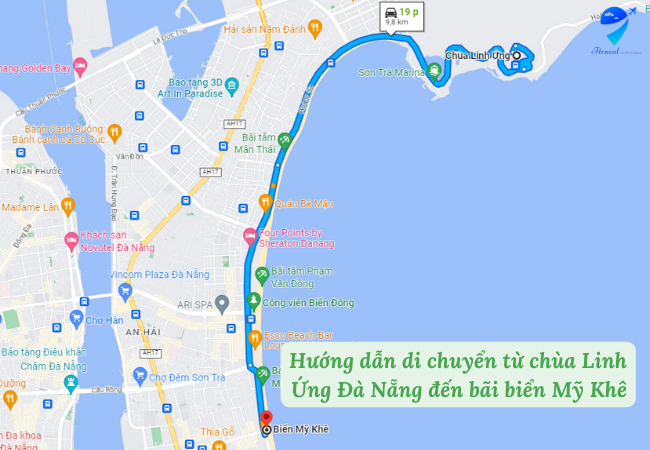 Hướng dẫn di chuyển từ chùa Linh Ứng Đà Nẵng đến bãi biển Mỹ Khê