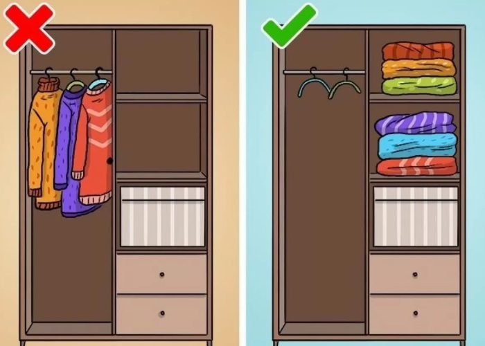 Phân loại đồ đạc trong tủ quần áo theo thứ tự ưu tiên