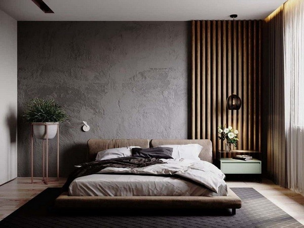 Mẫu 48: Trang trí phòng ngủ bằng các tấm thảm lớn để không gian phòng trở nên bớt đơn điệu và tinh tế hơn.