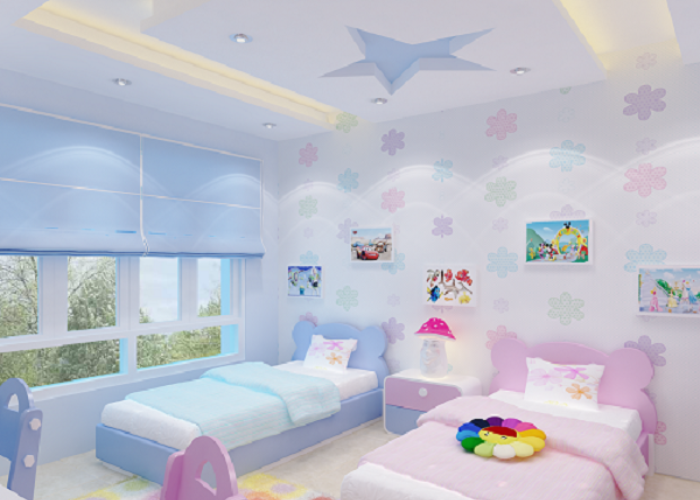 Lựa chọn giường ngủ có màu sắc khác nhau, phù hợp với sở thích của bé trai và bé gái.