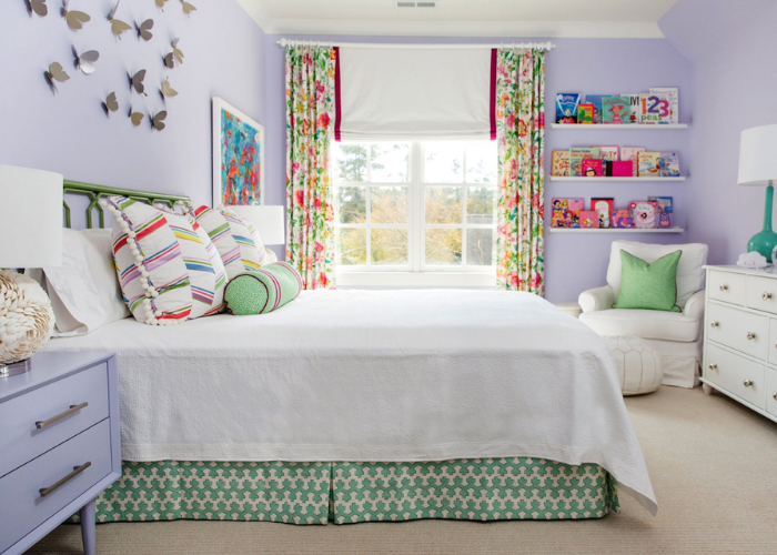 Mẫu phòng ngủ đơn giản với đầy đủ nội thất tiện nghi cho bé gái