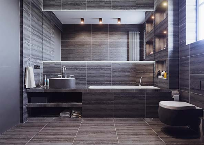 Thiết kế phòng tắm 6m2 sang trọng với khu vực tắm tách biệt