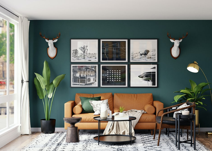 Nếu lựa chọn tranh treo phòng khách khổ nhỏ, các bức tranh nên được sắp xếp gần nhau để tạo sự liên kết với không gian nội thất trong phòng