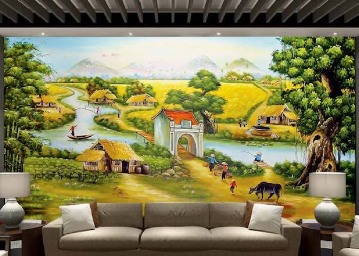 Trang trí tường phòng khách bằng tranh vẽ tạo không gian yêu thích trong chính căn nhà của mình