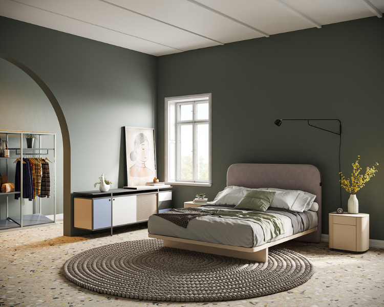 Mẫu trần thạch cao với thiết kế mới lạ cho phòng ngủ nam phong cách Scandinavia