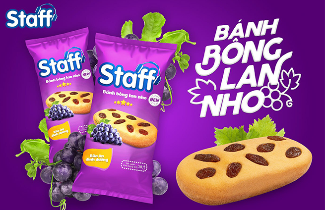 Bánh bông lan nho Staff (38g)