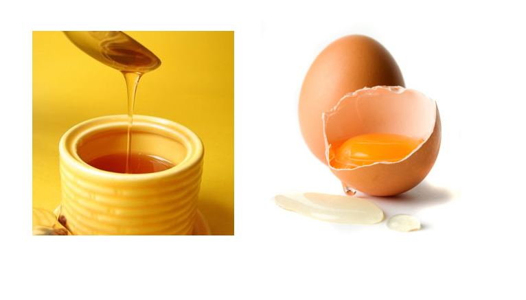 Sử dụng trứng gà và mật ong.