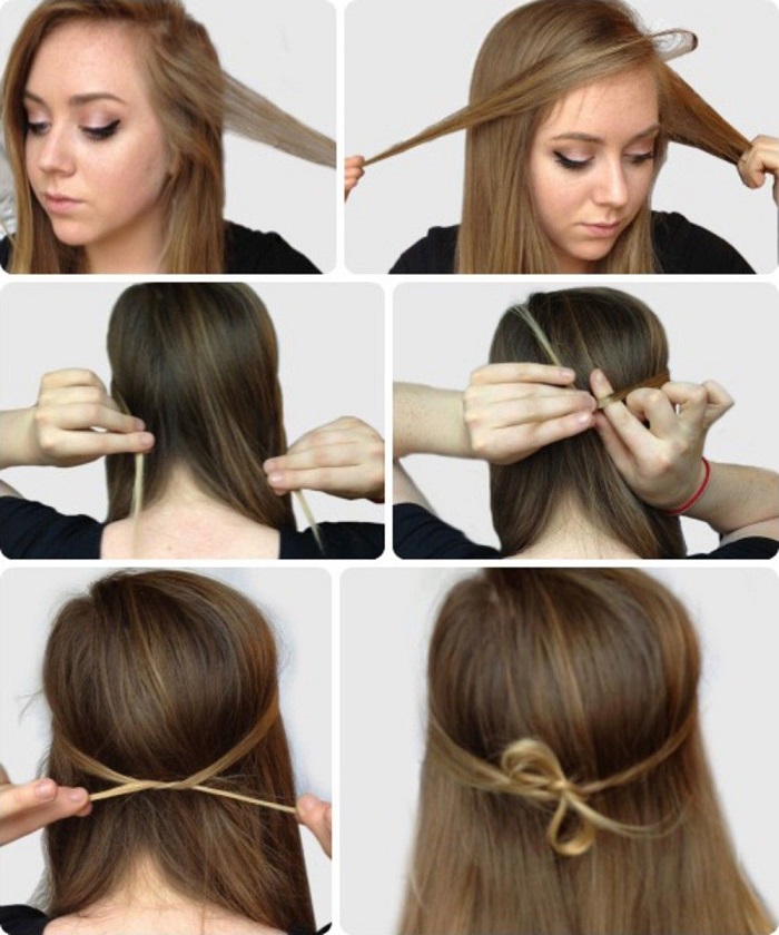 Tết mảnh cho tóc dài đơn giản