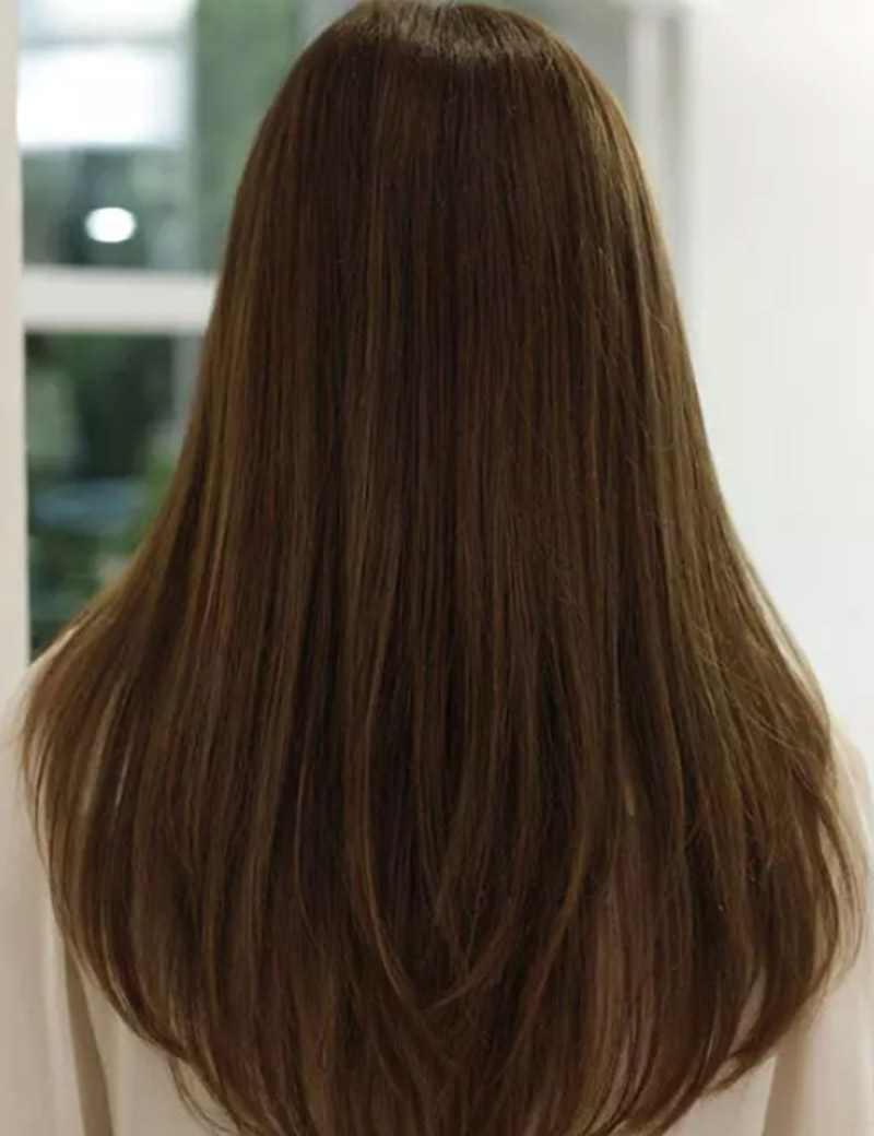 tóc chiếc lá bầu dài