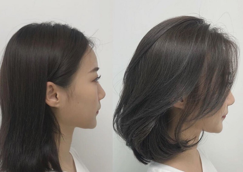 Kiểu tóc layer học sinh nữ mặt tròn

