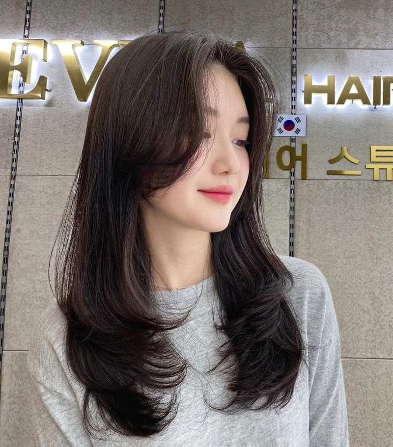 Tóc dài layer tóc mái bay Hàn Quốc
